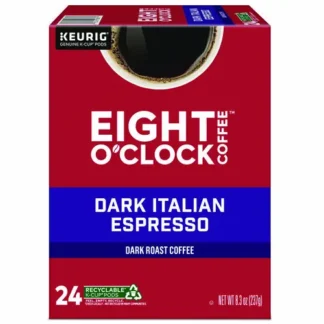 Eight O'Clock Dark Italian Espresso Coffee K-Cups, 24/Box