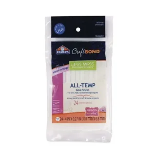 Elmer's® CraftBond Less Mess All-Temp Glue Sticks, 0.27" x 4", Dries Clear, 24/Pack