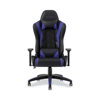 Emerge™ Vartan Bonded Leather Gaming Chair, Supports Up to 275 lbs, Blue/Black Seat, Blue/Black Back, Black Base
