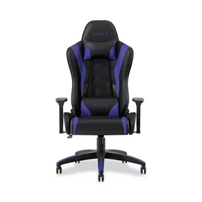 Emerge™ Vartan Bonded Leather Gaming Chair, Supports Up to 275 lbs, Blue/Black Seat, Blue/Black Back, Black Base
