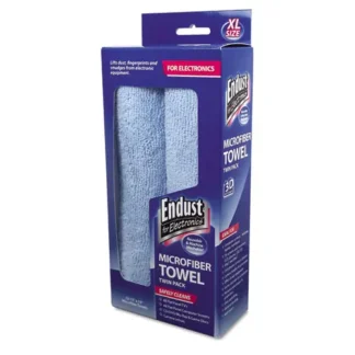 Endust® for Electronics Large-Sized Microfiber Towels, 2-Pack, 15" x 15", Unscented, Blue