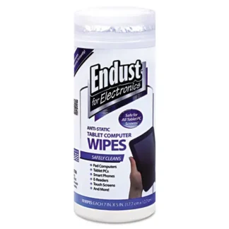 Endust® for Electronics Tablet and Laptop Cleaning Wipes, Unscented, White, 70/Tub