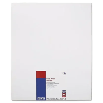 Epson® Cold Press Fine Art Paper, 21 mil, 17 x 22, Textured Matte Natural, 25/Pack