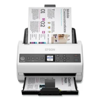 Epson® DS-730N Network Color Document Scanner, 600 dpi Optical Resolution, Network-Ready, Duplex, 100-Sheet Auto Document Feeder