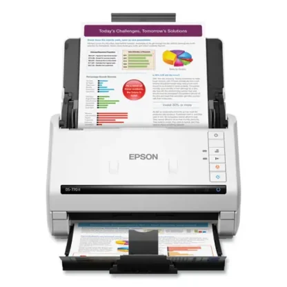 Epson® DS-770 II Color Duplex Document Scanner, 600 dpi Optical Resolution, 100-Sheet Duplex Auto Document Feeder