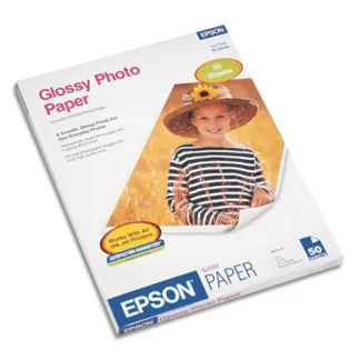 Epson® Glossy Photo Paper, 8.5 x 11, Glossy White, 50 Sheets