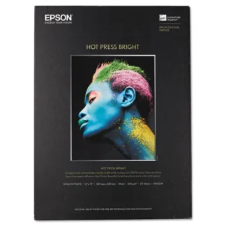 Epson® Hot Press Bright Fine Art Paper, 13 x 19, Smooth Matte, 25 Sheets, 17 mil