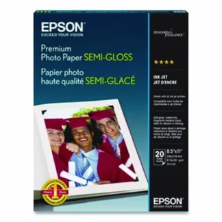 Epson® Premium Photo Paper, Semi-Gloss, 8.5 x 11, 20/Pack