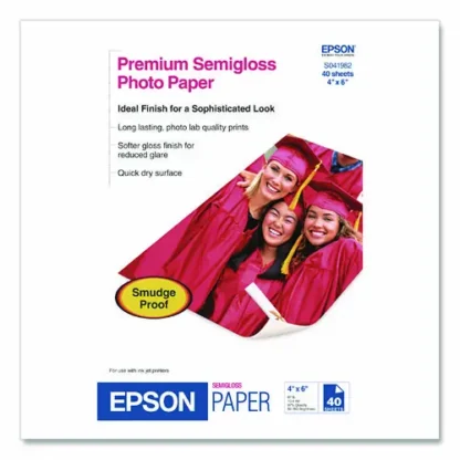 Epson® Premium Semigloss Photo Paper, 4 x 6, Semi-Gloss White, 40/Pack