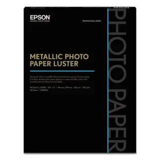 Epson® Professional Media Metallic Luster Photo Paper, 8.5" x 11", 10.5 mil, White, 25/Pack