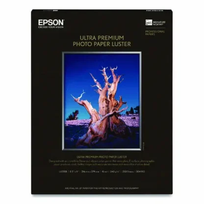 Epson® Ultra Premium Photo Paper, Luster, 8.5" x 11", 50 Sheets, 10 mil