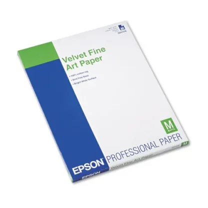 Epson® Velvet Fine Art Paper, 8.5 x 11, White, 20/Pack