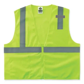 ergodyne® GloWear 8210Z Class 2 Economy Mesh Vest, Polyester, Lime, Small/Medium