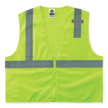 ergodyne® GloWear 8210Z Class 2 Economy Mesh Vest, Polyester, Lime, Small/Medium