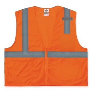 ergodyne® GloWear 8210Z Class 2 Economy Mesh Vest, Polyester, Orange, 2X-Large/3X-Large