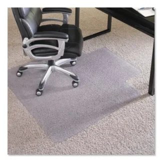ES Robbins® EverLife Intensive Use Chair Mat for High Pile Carpet, Rectangular with Lip, 45 x 53, Clear