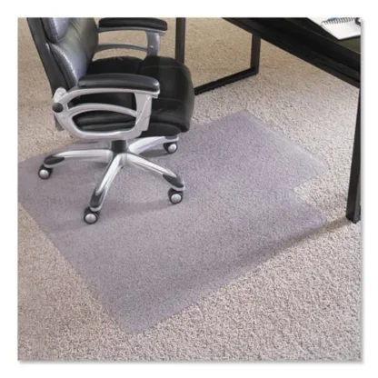 ES Robbins® EverLife Intensive Use Chair Mat for High Pile Carpet, Rectangular with Lip, 45 x 53, Clear