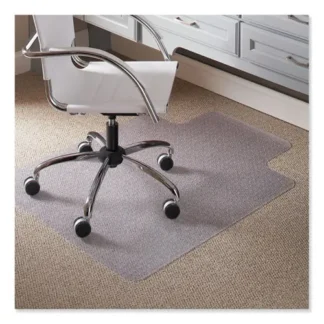 ES Robbins® EverLife Light Use Chair Mat for Flat to Low Pile Carpet, Rectangular with Lip, 45 x 53, Clear