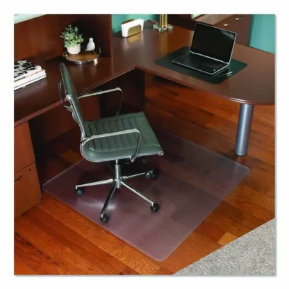 ES Robbins® Floor+Mate, For Hard Floor to Medium Pile Carpet up to 0.75", 46 x 48, Clear
