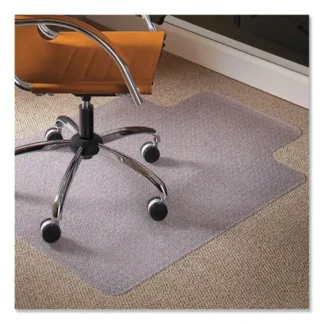 ES Robbins® Natural Origins Chair Mat with Lip For Carpet, Clear, 45" x 53"