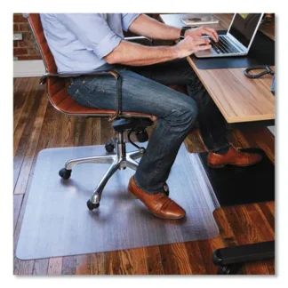 ES Robbins® Sit or Stand Mat for Carpet or Hard Floors, 36" x 53" with Lip, Clear/Black