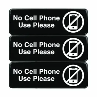 Excello Global Products® No Cell Phone Use Please Indoor/Outdoor Wall Sign, 3/Pack