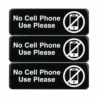 Excello Global Products® No Cell Phone Use Please Indoor/Outdoor Wall Sign, 3/Pack
