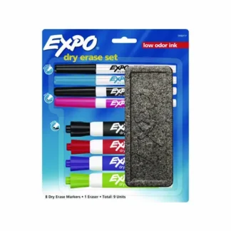EXPO® Low-Odor Dry Erase Marker Set, Assorted Tip Types, Assorted Colors