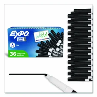 EXPO® Low-Odor Dry-Erase Marker Value Pack, Fine Bullet Tip, Black, 36/Box