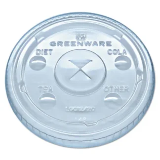Fabri-Kal® Greenware Cold Drink Lids, Clear, Plastic, 1,000/Carton