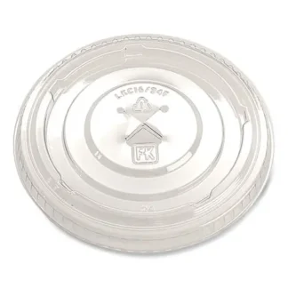 Fabri-Kal® Greenware Cold Drink Lids, X-Slot, Fits 16 oz to 24 oz Cold Cups, Plastic, Clear, 1,000/Carton