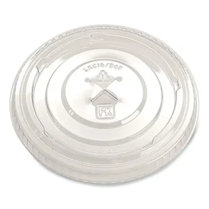 Fabri-Kal® Greenware Cold Drink Lids, X-Slot, Fits 16 oz to 24 oz Cold Cups, Plastic, Clear, 1,000/Carton