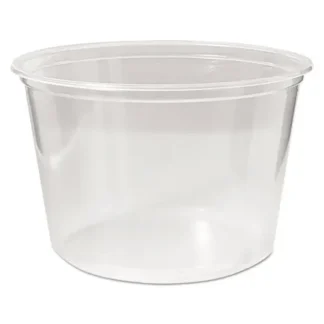 Fabri-Kal® Microwavable Deli Containers, 16 oz, Clear, Plastic, 500/Carton