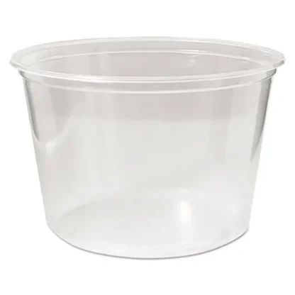 Fabri-Kal® Microwavable Deli Containers, 16 oz, Clear, Plastic, 500/Carton