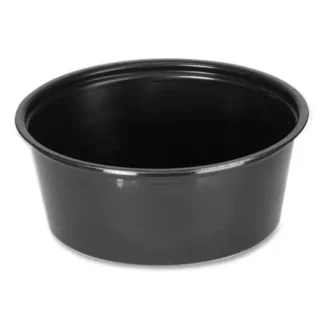 Fabri-Kal® Portion Cups, 3.25 oz, Plastic, Black, 250/Sleeve, 10 Sleeves/Carton