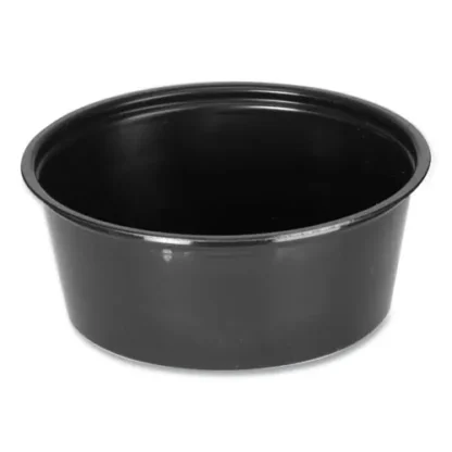 Fabri-Kal® Portion Cups, 3.25 oz, Plastic, Black, 250/Sleeve, 10 Sleeves/Carton