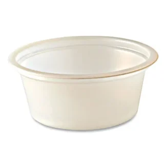 Fabri-Kal® Portion Cups, Squat, 1 oz, Plastic, Translucent, 125/Sleeve, 20 Sleeve/Carton