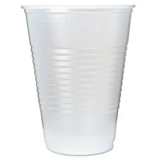 Fabri-Kal® RK Ribbed Cold Drink Cups, 16 oz, Plastic, Translucent, 50/Sleeve, 20 Sleeves/Carton