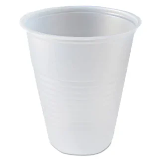 Fabri-Kal® RK Ribbed Cold Drink Cups, 7 oz, Plastic, Clear, 100/Bag, 25 Bags/Carton