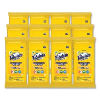 Fabuloso® Multi Purpose Wipes, Lemon, White, 24 Wipes/Pack, 12 Packs/Carton
