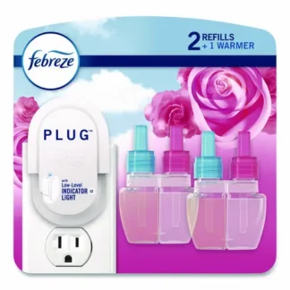 Febreze® Air Freshener Warmer Starter Kit, Clear/White, with (2) Downy April Fresh Refills