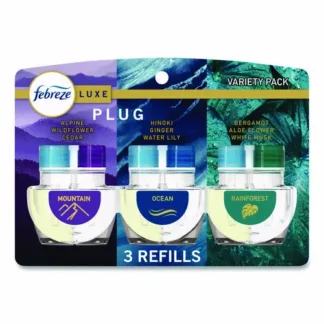 Febreze® PLUG Air Freshener Refills, Mountain/Ocean/Rainforest, 2.63 oz, 3/Pack, 6 Packs/Carton