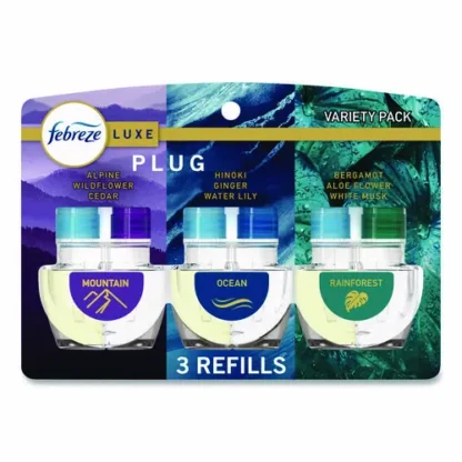 Febreze® PLUG Air Freshener Refills, Mountain/Ocean/Rainforest, 2.63 oz, 3/Pack, 6 Packs/Carton