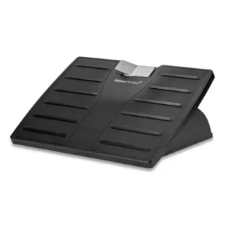 Fellowes® Adjustable Locking Footrest with Microban, Black/Silver