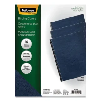 Fellowes® Classic Grain Texture Binding System Covers, 11 x 8.5, Navy, 50/Pack