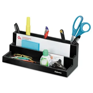 Fellowes® Designer Suites Desktop Organizer, 7 Compartments, Black Pearl