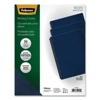 Fellowes® Executive Leather-Like Presentation Cover, Navy, 11.25 x 8.75, Unpunched, 50/Pack