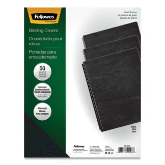 Fellowes® Expressions Classic Grain Texture Presentation Covers for Binding Systems, Black, 11.25 x 8.75, Unpunched, 200/Pack