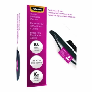 Fellowes® Laminating Pouches, 10 mil, 3.88" x 2.63", Clear Gloss, 100/Pack