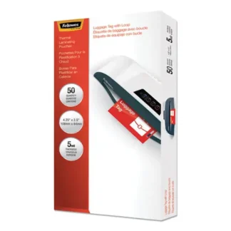 Fellowes® Laminating Pouches, 5 mil, 4.25" x 2.5", Gloss Clear, 50/Pack